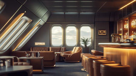 Interior of a cruise ship. Travel concept. 3D Renderingの写真素材