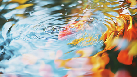 Colorful koi fish swimming in the water. Abstract background.の写真素材