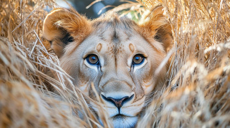 Lion in the Okavango Delta - Moremi National Park in Botswanaの写真素材