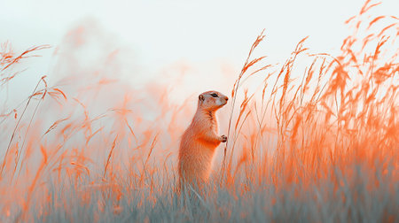 Ground squirrel in the meadowの写真素材