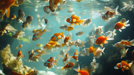 Clown anemone fish swimming in the aquarium. Aquariumの写真素材