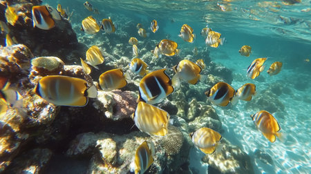 The underwater world of the Red Sea, coral reef and marine fishの写真素材