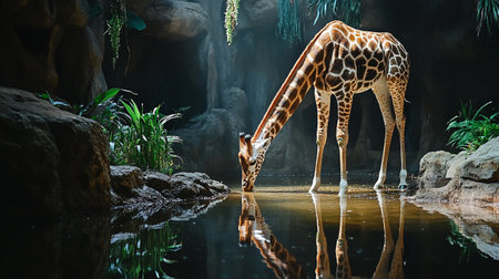 Giraffe in the zoo. Wildlife scene from wild nature.の写真素材