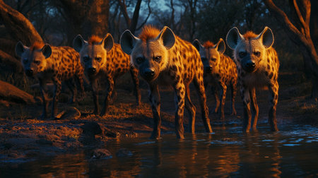 Spotted hyena (Crocuta crocuta) in Kruger National Park, South Africaの写真素材