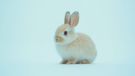 Cute baby rabbit on white background, easter holiday concept.の写真素材