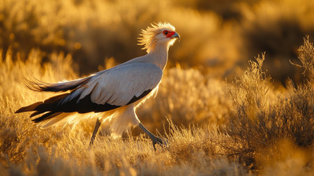Egyptian vulture at sunsetの写真素材