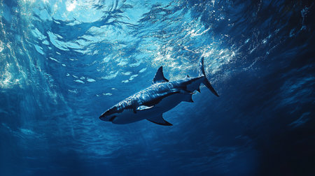 Great white shark (Carcharodon carcharias)の写真素材