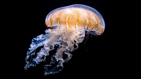 Jellyfish isolated on black background. (Aurora pacifica)の写真素材