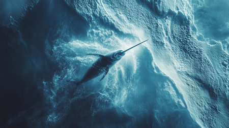 Marlin fish jumping out of water, 3d illustration.の写真素材