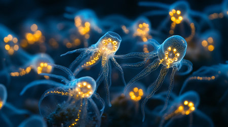 3d rendering of jellyfish in the sea. 3d illustrationの素材