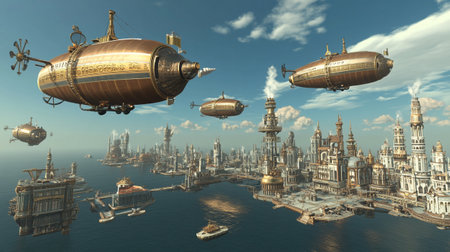 Fantasy alien city. 3D illustration of fantasy alien city.の写真素材