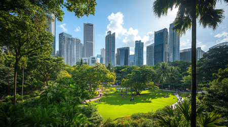 View of a public park in Singapore.の写真素材
