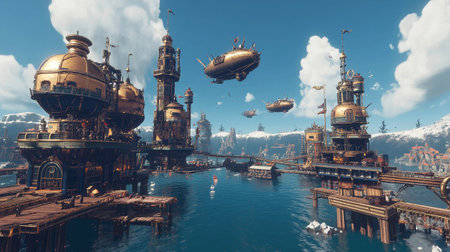 Fantasy alien city. 3D illustration of a fantasy city.の写真素材