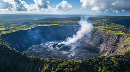 Aerial view of active volcano Bromo in Java island, Indonesiaの写真素材