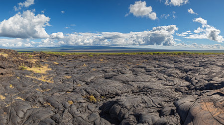 Volcanic landscape of the island of Lanzarote, Canary Islands, Spainの写真素材