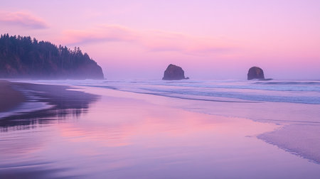 Sunset on the Pacific Ocean, Big Sur, California, USAの写真素材