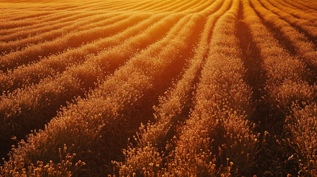 Sunset over the lavender field. Agricultural landscape. 3d renderの写真素材