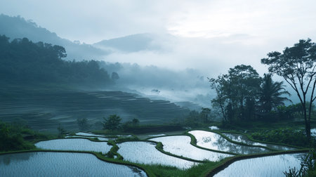 Terraced rice field in province, Thailand.の写真素材