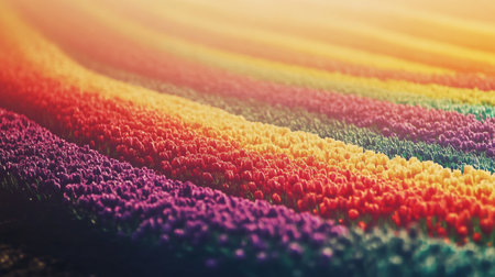 Colorful tulip field. Colorful tulip field background.の素材