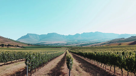 Vineyard in the South of Western Cape. South Africa.の写真素材