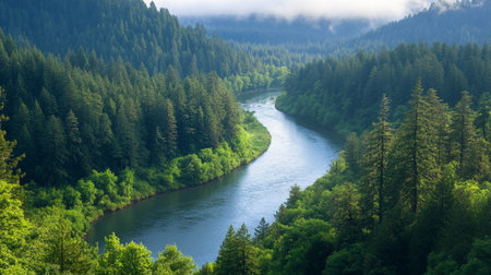 Beautiful view of the river in the Carpathian mountains.の写真素材