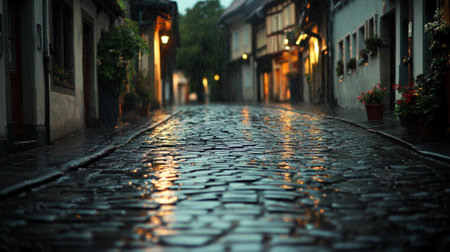Wuzhen, Zhejiang, China, old town street at nightの写真素材