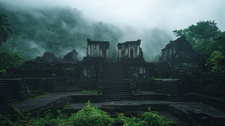 Mysterious temple complex Borobudur in Java, Indonesiaの写真素材