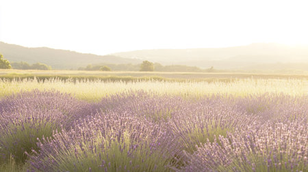 Lavender field in the morning light. Provence, Franceの写真素材