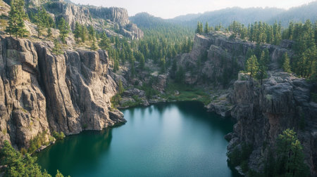 Lakes in Yosemite National Park, California, United States of Americaの写真素材