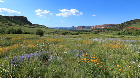 Meadow in the foothills of the Colorado Plateau.の写真素材