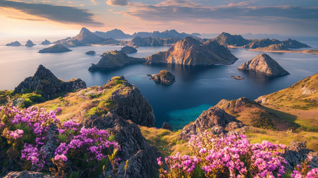 Panoramic view of Lofoten islands, Norway.の写真素材