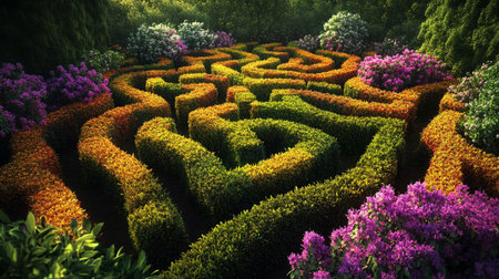 Beautiful landscaped garden in evening light. Sharm El Sheikh, Egyptの写真素材