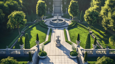 Garden of the Grand Trianon, Vienna, Austria.の写真素材