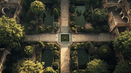 Aerial view of the garden at Royal Palace, Penang, Malaysiaの写真素材