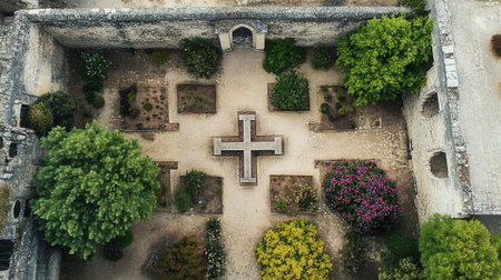 Aerial view of the cemetery of San Miguel de Allende, Mexicoの写真素材