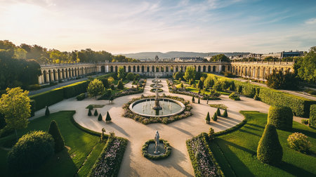 Gardens of Versailles Palace in Franceの写真素材