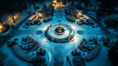 Aerial view of beautiful garden with palm trees.の写真素材