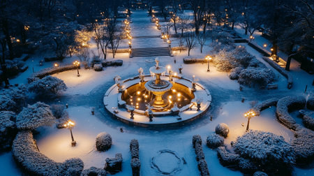 aerial view of the gardenの写真素材