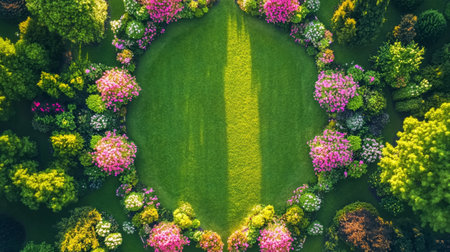 Luxury garden in winter at nightの素材