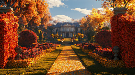 Autumn in the Catherine Park in Tsarskoye Seloの写真素材