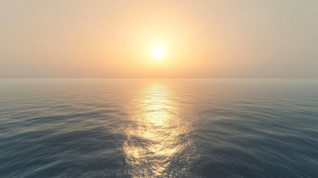 Sunset over the sea. 3d render. Computer generated image.の写真素材