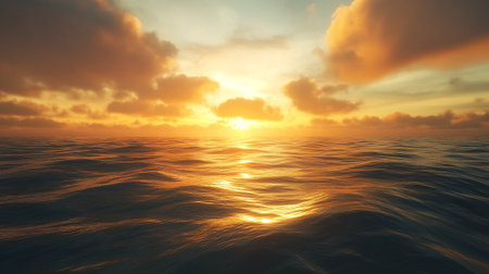 Beautiful sunset over the sea. 3D render. Conceptual image.の写真素材