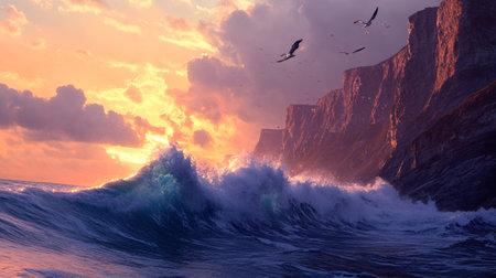 Beautiful seascape with rocks and turquoise sea waterの素材