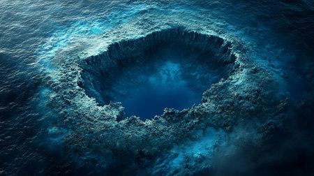 Blue hole in the sea. 3D illustration. Computer generated image.の写真素材