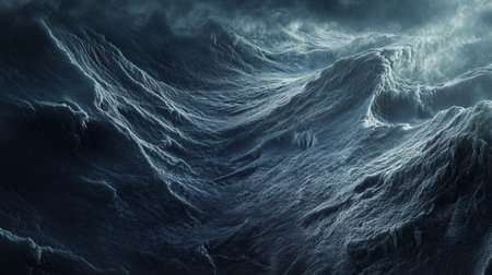 Abstract 3d rendering of sea waves. Creative background for banner or flyer.の写真素材