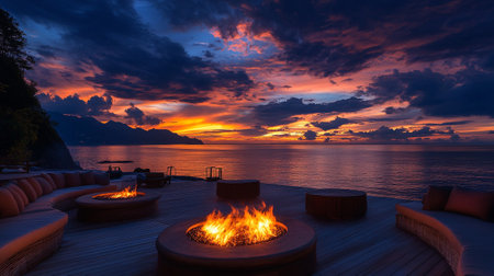 Beautiful sunset on the beach at Koh Lipe, Thailand.の写真素材