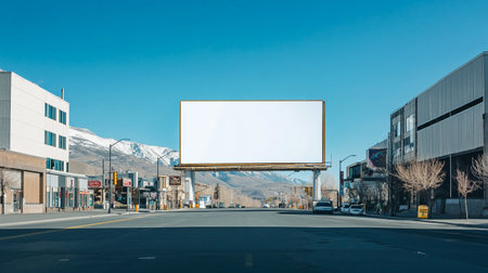 Blank billboard on highway road in Denver, Colorado, USA.の写真素材