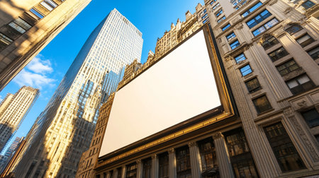Blank billboard in New York City, USA. 3D renderingの写真素材