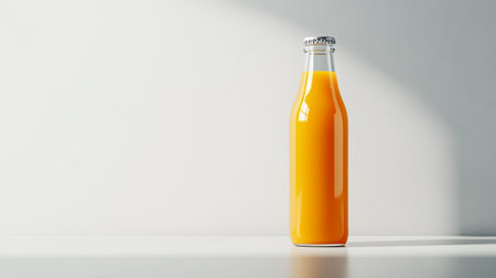Bottle of orange juice on white background. 3d rendering.の写真素材