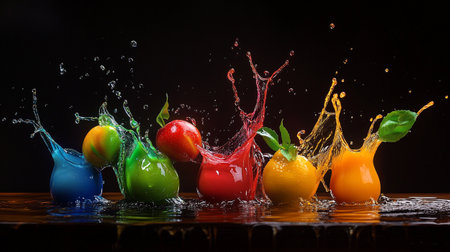 Refreshing cold watermelon cocktail with ice cubes, selective focusの写真素材